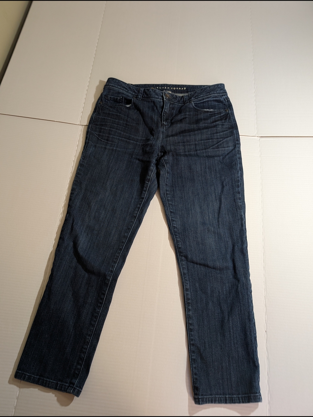 LC Lauren Conrad Dark Indigo Straight-Leg Capris